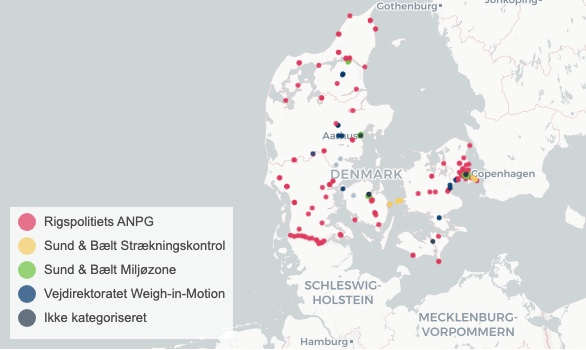 Here are all the police license plate scanners in Denmark